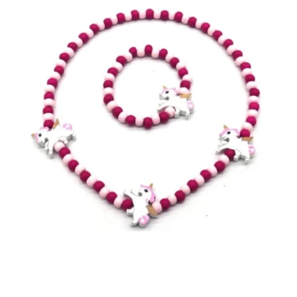 Elastieken ketting en armband unicorn