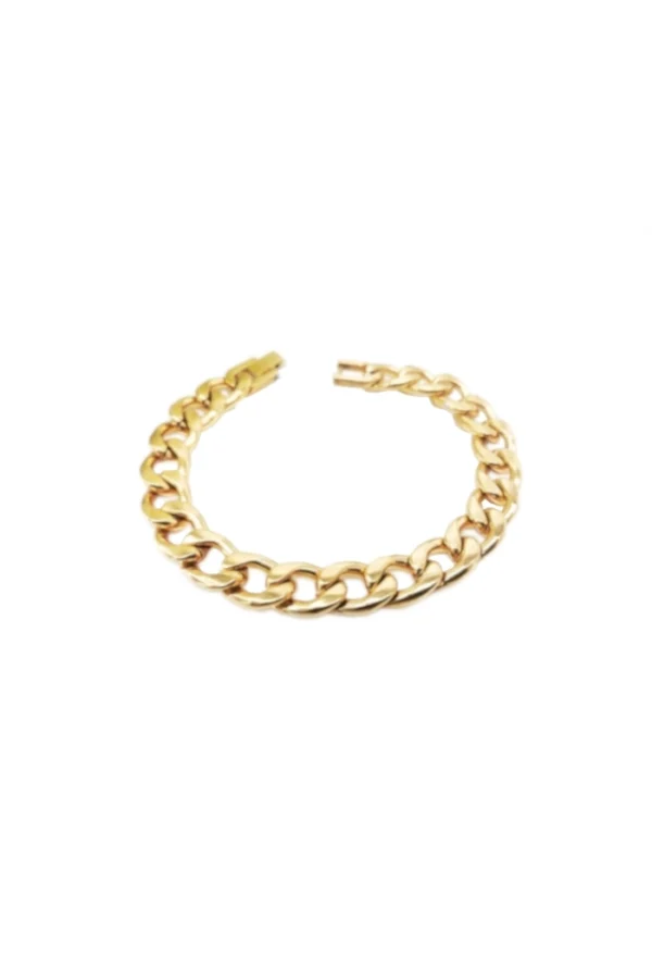 Set Gourmet ketting met armband, Set ketting met armband, heren, ketting lengte 60 cm, armband 22 cm breedte, 11 mm, goud kleurig