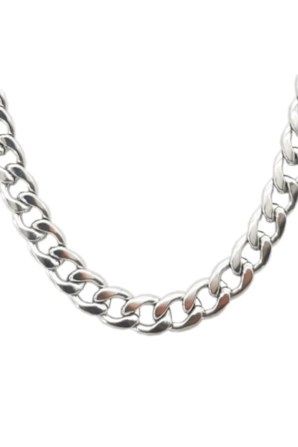 Set Gourmet ketting met armband, Set ketting met armband, heren, ketting lengte 60 cm, armband 22 cm breedte, 11 mm, zilver kleurig