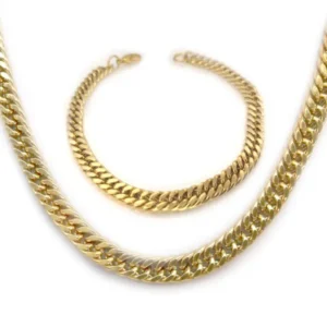 Set cubaanse ketting met armband 6mm