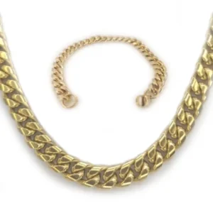 Set cubaanse ketting met armband 10mm