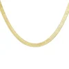 Ketting plat gevlochten, stainless steel, 40 + 5 cm, goud kleurig