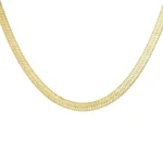 Ketting plat gevlochten, stainless steel, 40 + 5 cm, goud kleurig