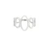 Ring open rondjes, stainless steel, maat 16, 17, 18, zilver kleurig