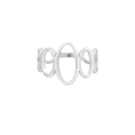 Ring open rondjes, stainless steel, maat 16, 17, 18, zilver kleurig