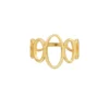Ring open rondjes, stainless steel, maat 16, 17, 18, goud kleurig