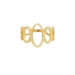 Ring open rondjes, stainless steel, maat 16, 17, 18, goud kleurig