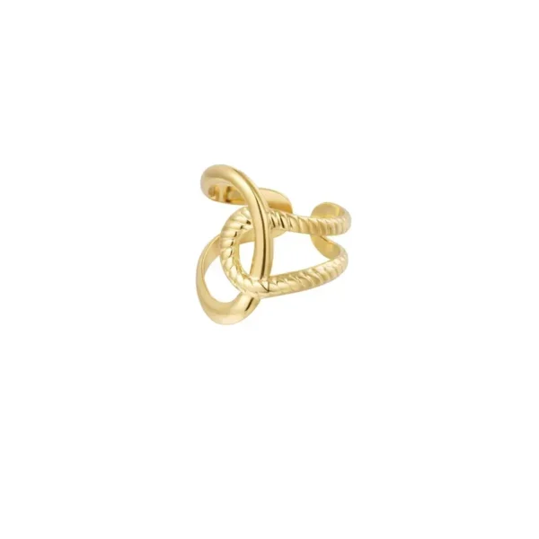 Ring knoop detail, stainless steel, Onesize, goud kleurig