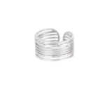 Ring dunne lagen, stainless steel, onesize, zilver kleurig