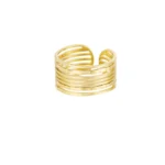 Ring dunne lagen, stainless steel, onesize, goud kleurig