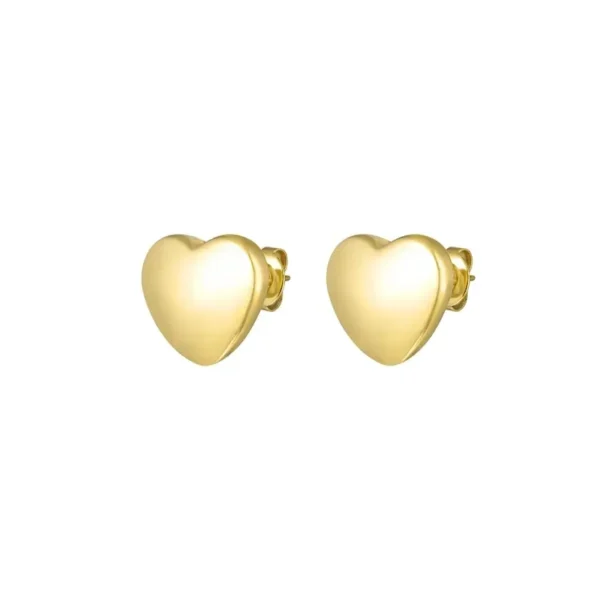 Oorstekers hartje, stainless steel, goud kleurig