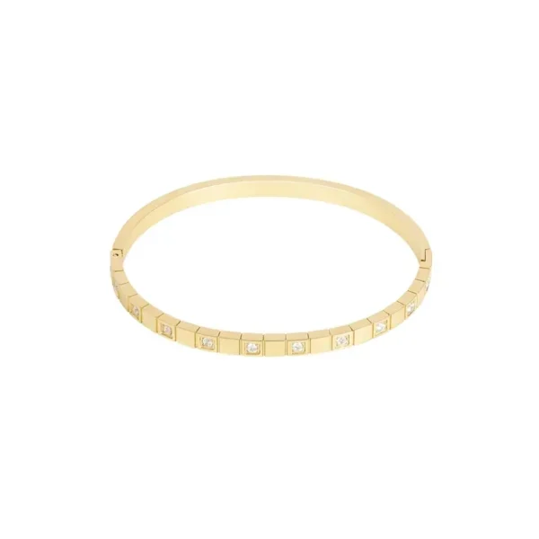 Armband met steentjes, Armband, stainless steel, 5 x 6 cm, zirkonium, goud kleurig