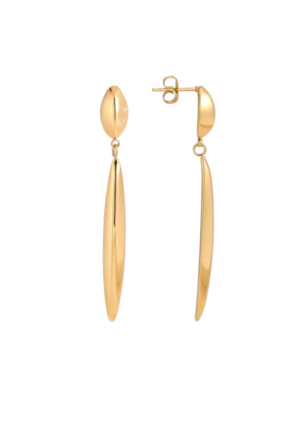 Oorbellen dance pin, Oorbellen, stainless steel, goud kleurig,