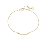 Armband thin smile in thin, Armband, Stainless steel, 17 cm, goud kleurig,