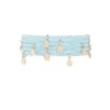 Dubbele armband met bloem bedels, Armband, kristal, koper, 18 cm, lichte blauw kleur,