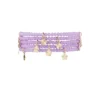 Dubbele armband met bloem bedels, Armband, kristal, koper, 18 cm, lila kleur,