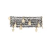 Dubbele armband met bloem bedels, Armband, kristal, koper, 18 cm, grijze kleur,