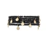 Armband met munt bedels, Armband, kristal, koper, 18 cm, zwarte kleur,