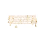 Armband met munt bedels, Armband, kristal, koper, 18 cm, beige kleur,