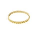 Schakel bangle armband, stainless steel, 6 bij 5 cm, goud kleurig,