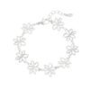 Flower party armband, Armband, stainless steel, 17 + 3 cm, 9 bloemen, zilver kleurig,