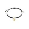 Armband lucky fortune, Armband, polyester, stainless steel, zwart met goud, imitatie parels