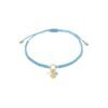 Armband lucky fortune, Armband, polyester, stainless steel, blauw met goud, imitatie parels
