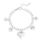 Endless love armband, armband, stainless steel, 16 + 3 cm, 5 hartjes, zilver kleurig,