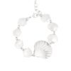 Armband sea shell lover, Armband, stainless steel, 18+ 3 cm, een grote en 7 kleine schelpjes, zilver kleurig,