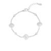 Shell serenade armband, Armband, stainless steel, 17 + 3 cm, 3 schelpjes en 4 bolletjes, zilver kleurig,