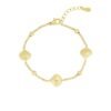Shell serenade armband, Armband, stainless steel, 17 + 3 cm, 3 schelpjes en 4 bolletjes, goud kleurig,