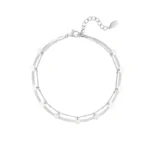 Enkelbandje dubbellaags met cirkels, Enkelbandje, dames, stainless steel, 22 + 5 cm, zilver kleurig,