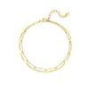 Enkelbandje dubbellaags met cirkels, Enkelbandje, dames, stainless steel, 22 + 5 cm, goud kleurig,
