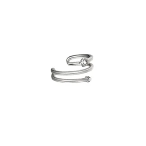 Earcuff spiraal met kleine steentjes