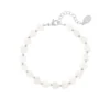 Armband hearts shell, stainless steel, schelpjes, hematies, 17 + 3 cm, zilver kleurig,