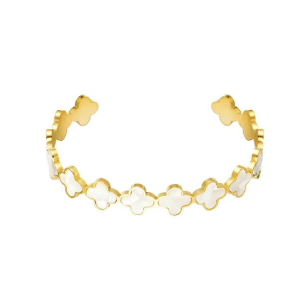 Armband emaille klavertjes
