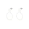 Oorbellen rond parels, Oorbellen, dames, stainless steel, imitatie parels, zilver kleurig
