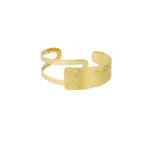Grote gestructueerde vintage armband, stainless steel, 2,7 cm breed, goud kleurig,