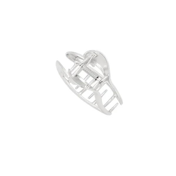 Haarklem hartje, dames, alluminium, 6 cm, zilver kleurig