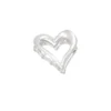 Haarklem hartje, dames, alluminium, 6 cm, zilver kleurig