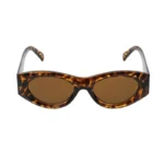 Retro look zonnebril, zonnebril, kunststof, onesize, bruin met zwart,