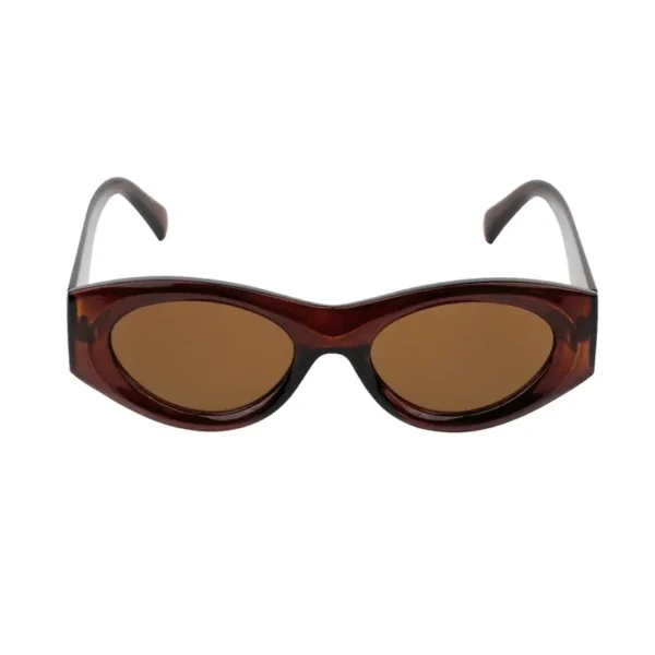 Retro look zonnebril, zonnebril, kunststof, onesize, donker bruin,