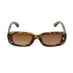Retro zonnebril, zonnebril, kunststof, onesize, bruin met zwart,