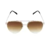 Zonnebril aviator style, Zonnebril, kunststof, stainless steel, bruin,