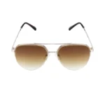 Zonnebril aviator style, Zonnebril, kunststof, stainless steel, bruin,