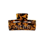 Haarklem met Patroon, Haarklem dames, kunststof, bruin met zwart, circa 10 cm,
