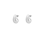 Druppel oorbellen groot, stainless steel, lengte 2,6 cm, in zilver kleurig,