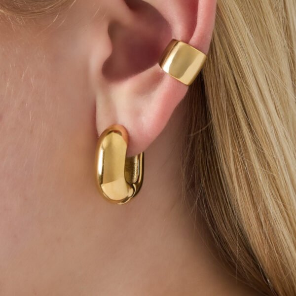 Earcuff casual, earcuff, koper, 1 cm breed, goud kleurig,