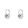 Put a ring on it, oorbellen, stainless steel, 2,1 bij 1,6 cm, oorbel met 5 ringetjes, zilver kleurig,