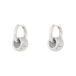 Put a ring on it, oorbellen, stainless steel, 2,1 bij 1,6 cm, oorbel met 5 ringetjes, zilver kleurig,